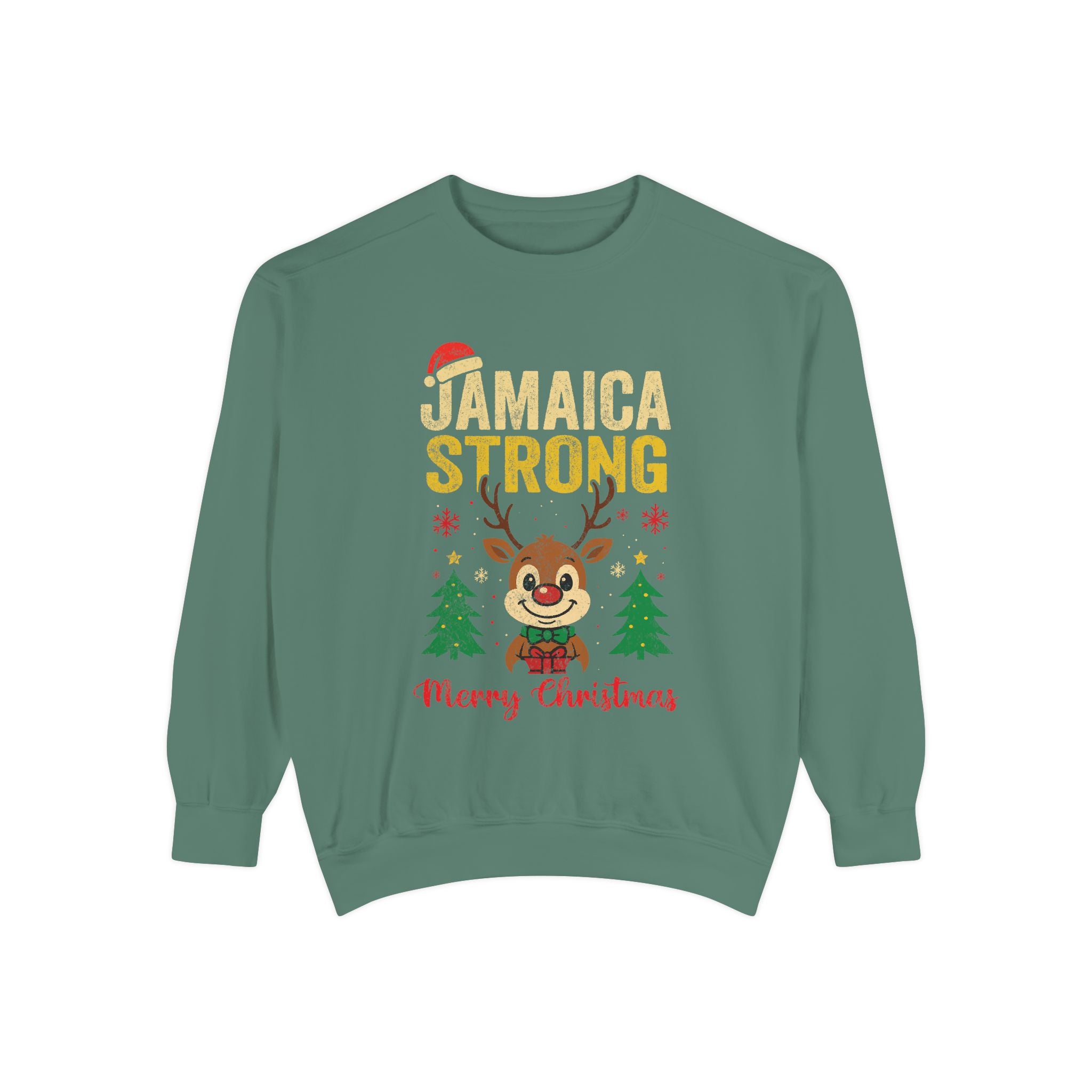 JAMAICA STRONG Christmas Unisex Garment-Dyed Sweatshirt