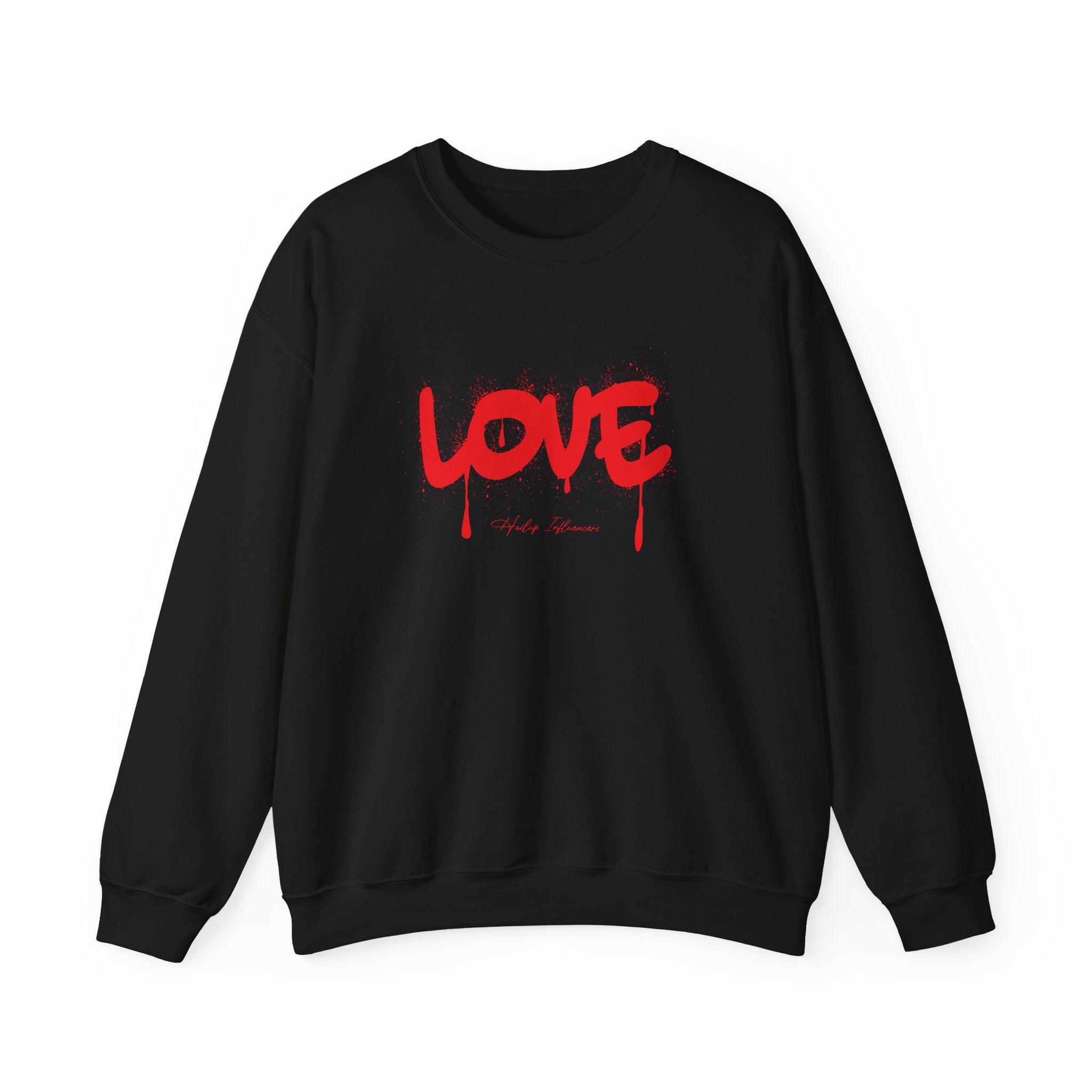 Love Drip Crewneck Sweatshirt — Red Graphic Love Pullover