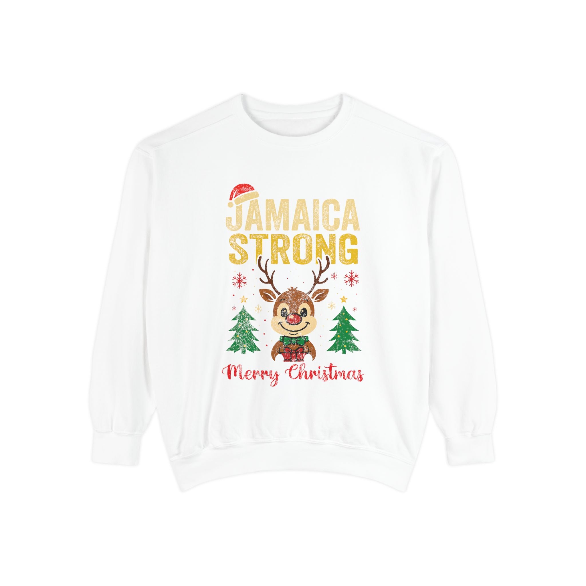 JAMAICA STRONG Christmas Unisex Garment-Dyed Sweatshirt