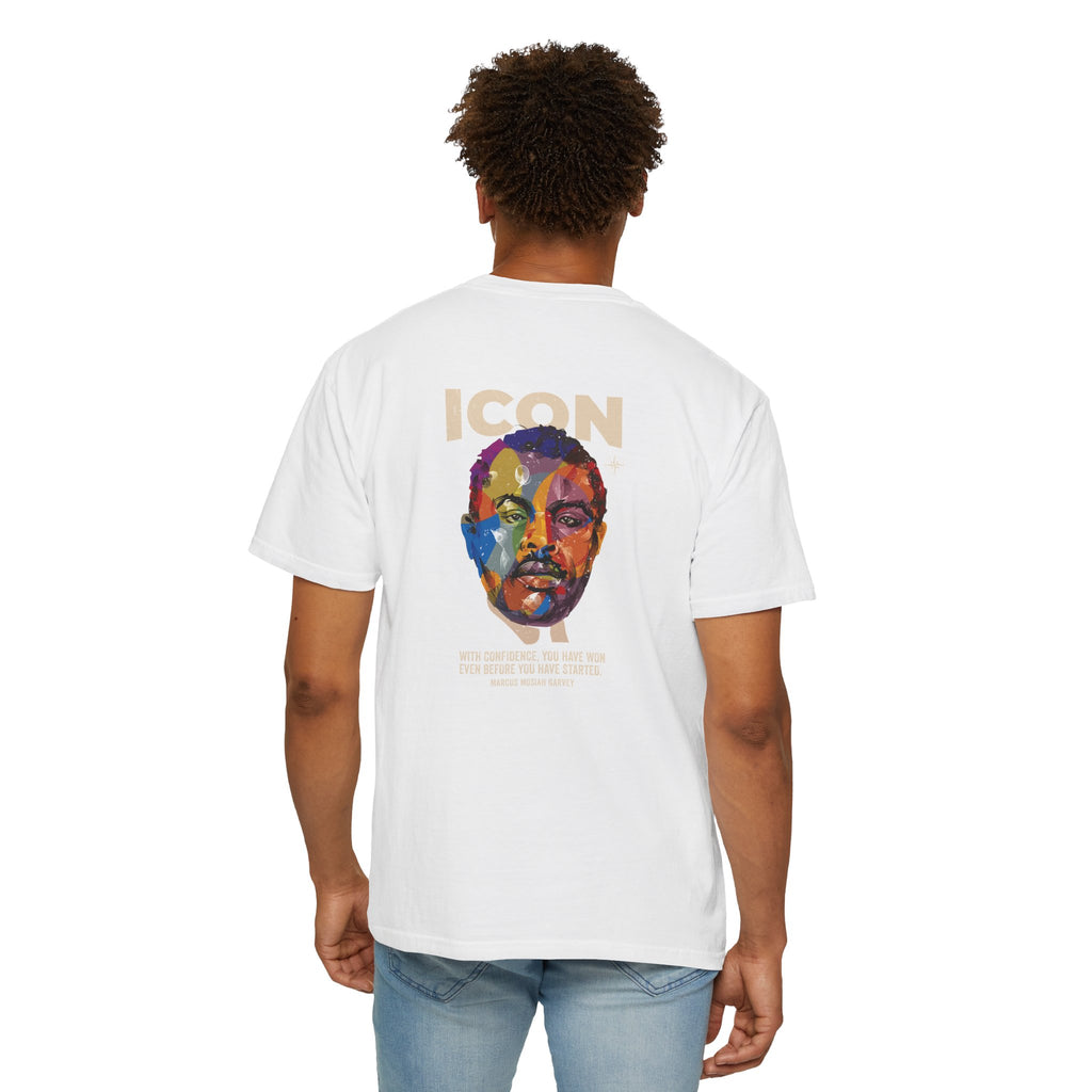 ICON Portrait T-shirt | Colorful Marcus Garvey Pop Art, Inspirational Quote