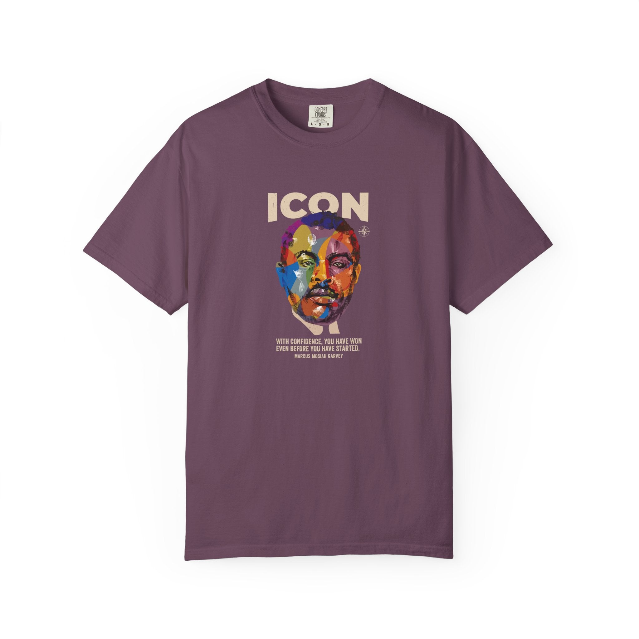 ICON Marcus Garvey T-Shirt — Colorful Artistic Face Graphic Tee
