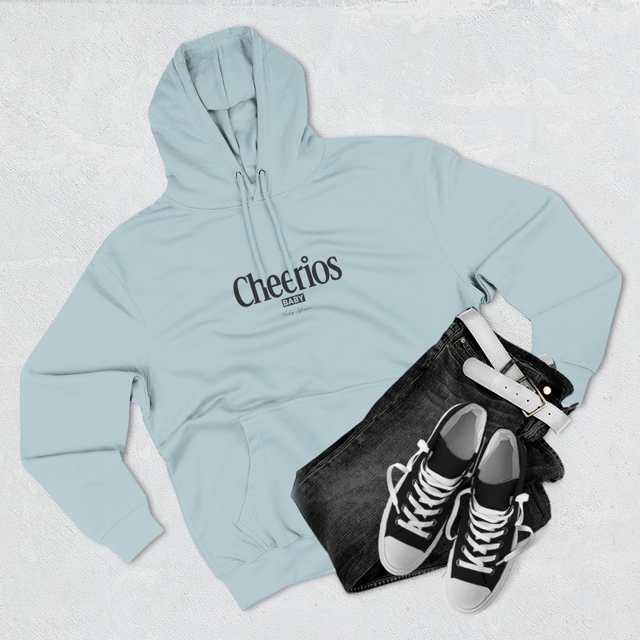 Cheerios BABY Logo Fleece Hoodie — Minimal Retro Cereal Brand Pullover