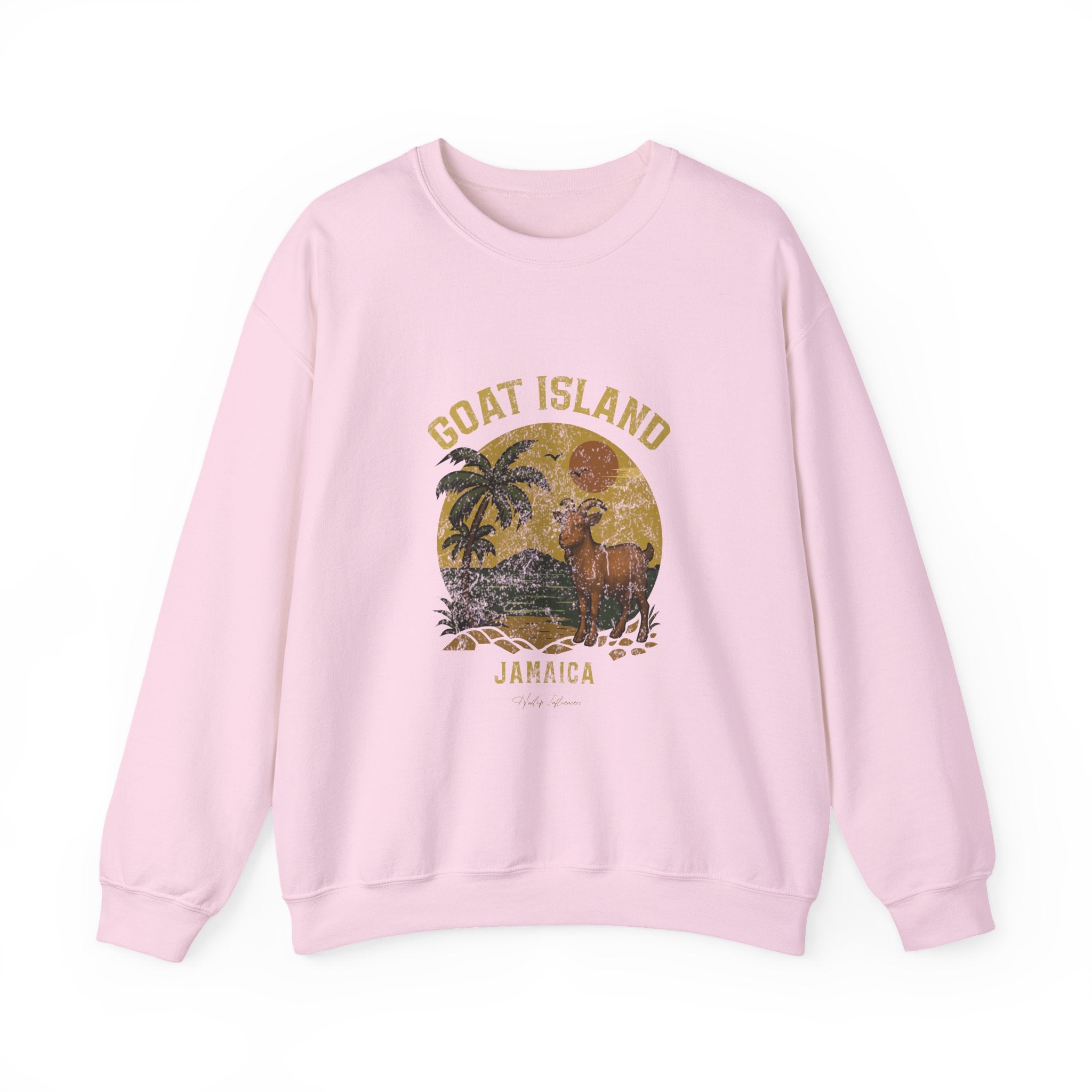 Jamaica GOAT Island Crewneck Sweatshirt — Vintage Tropical Graphic