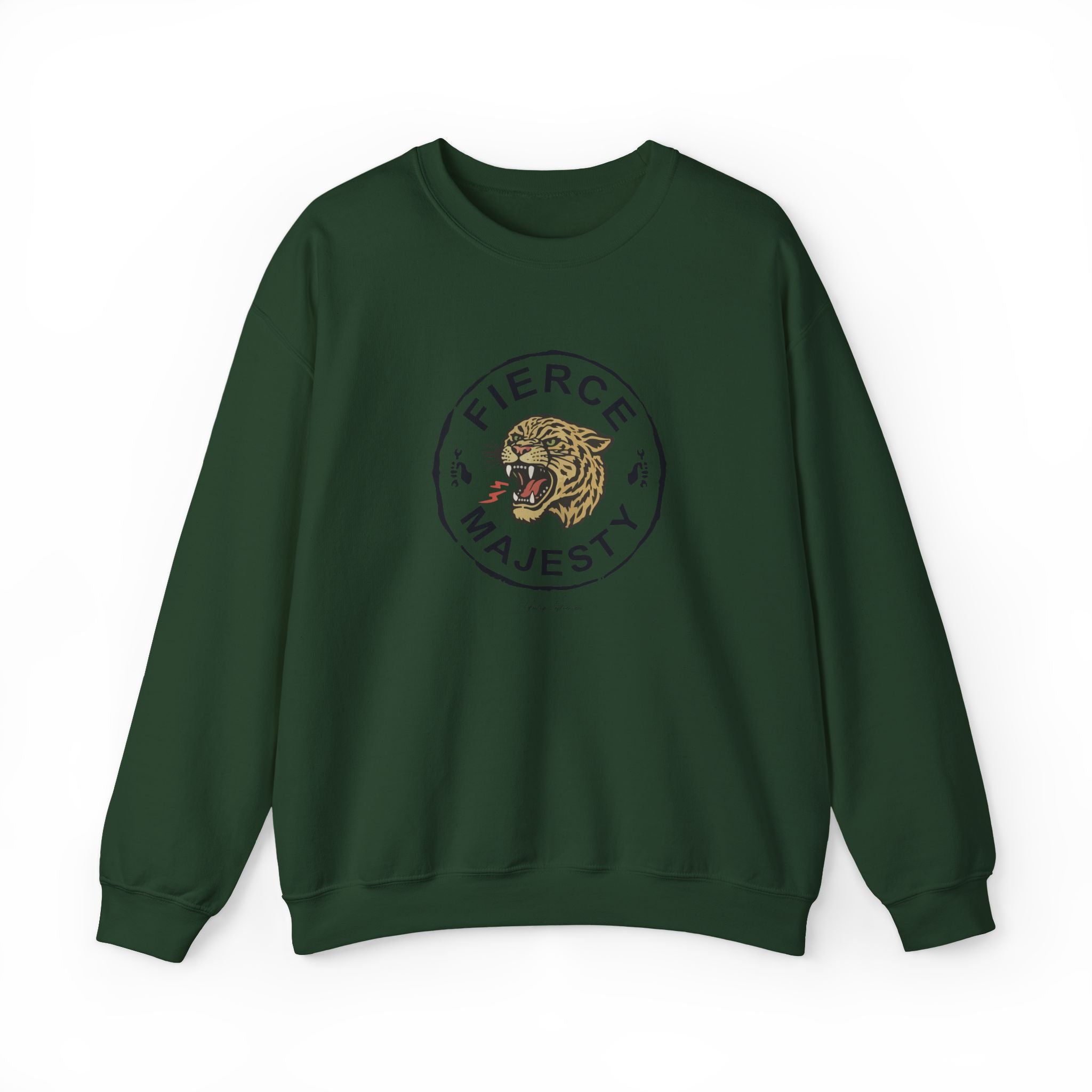 Crewneck Sweatshirt — Fierce Majesty Tiger Graphic