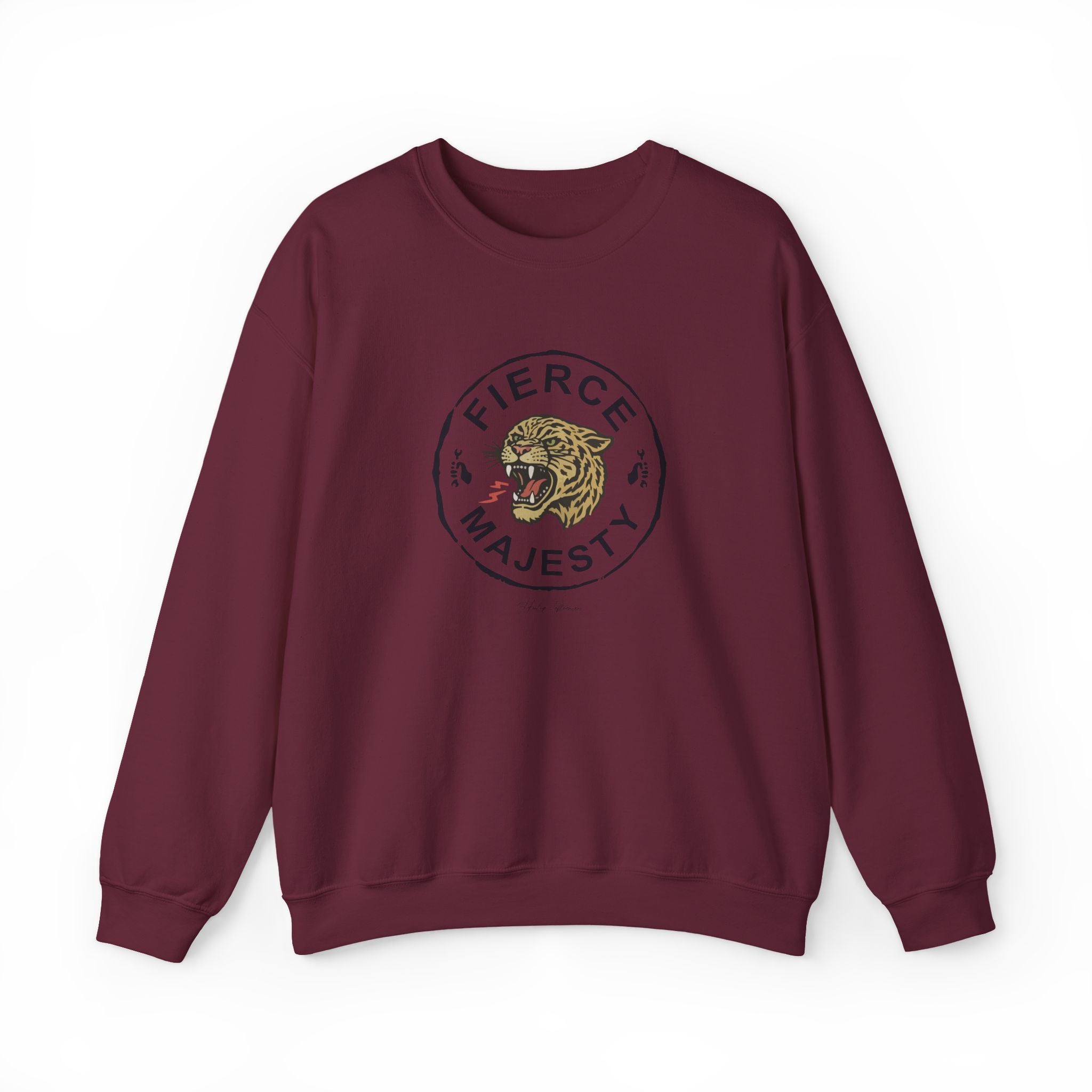 Crewneck Sweatshirt — Fierce Majesty Tiger Graphic