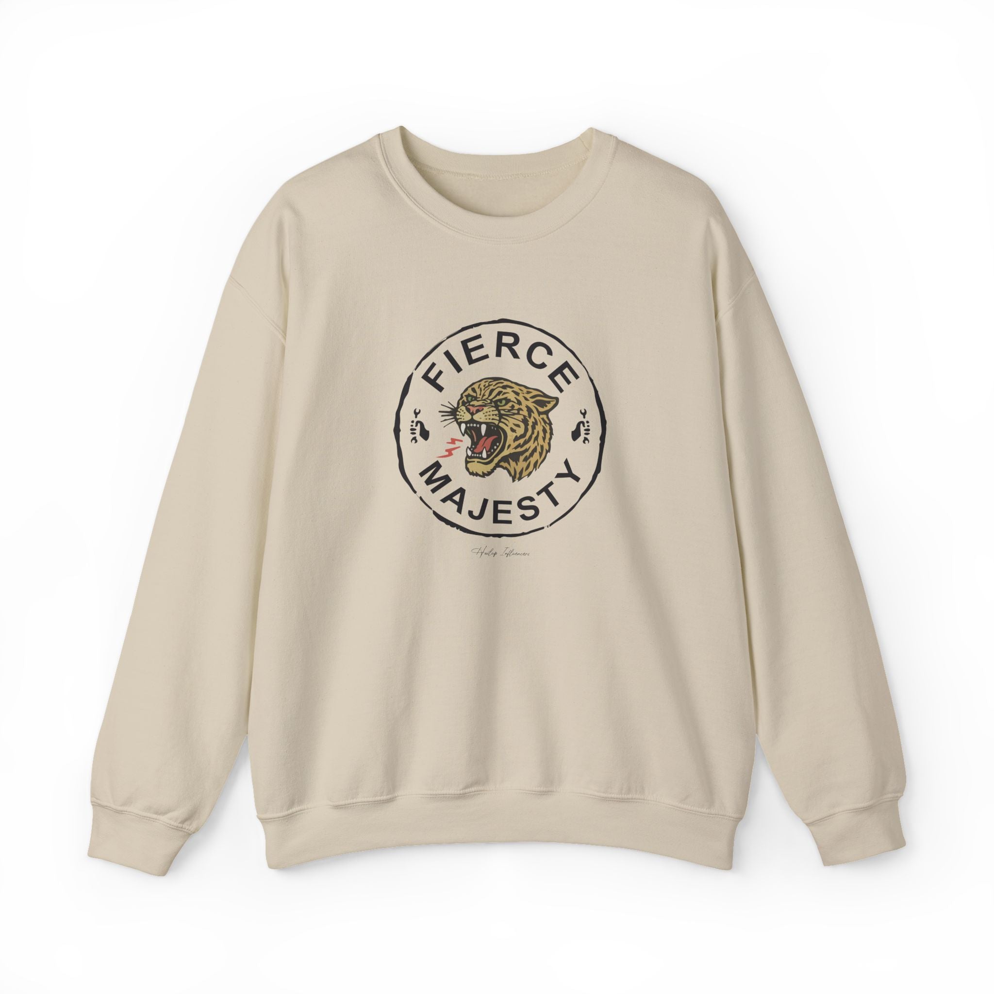 Crewneck Sweatshirt — Fierce Majesty Tiger Graphic