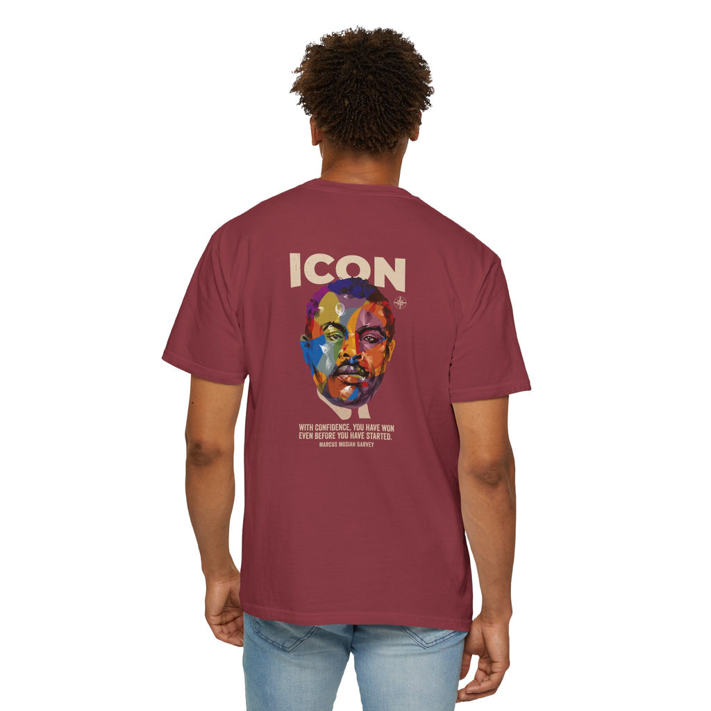 ICON Portrait T-shirt | Colorful Marcus Garvey Pop Art, Inspirational Quote