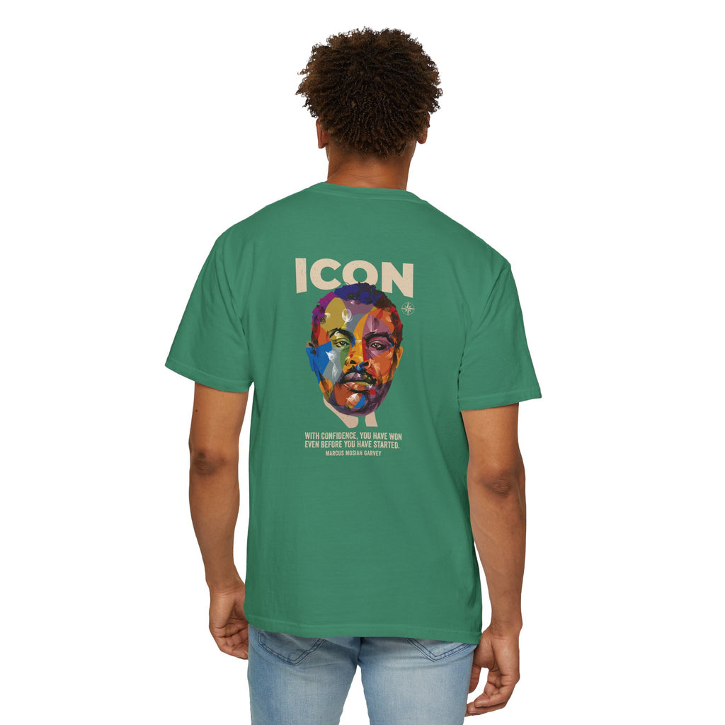 ICON Portrait T-shirt | Colorful Marcus Garvey Pop Art, Inspirational Quote