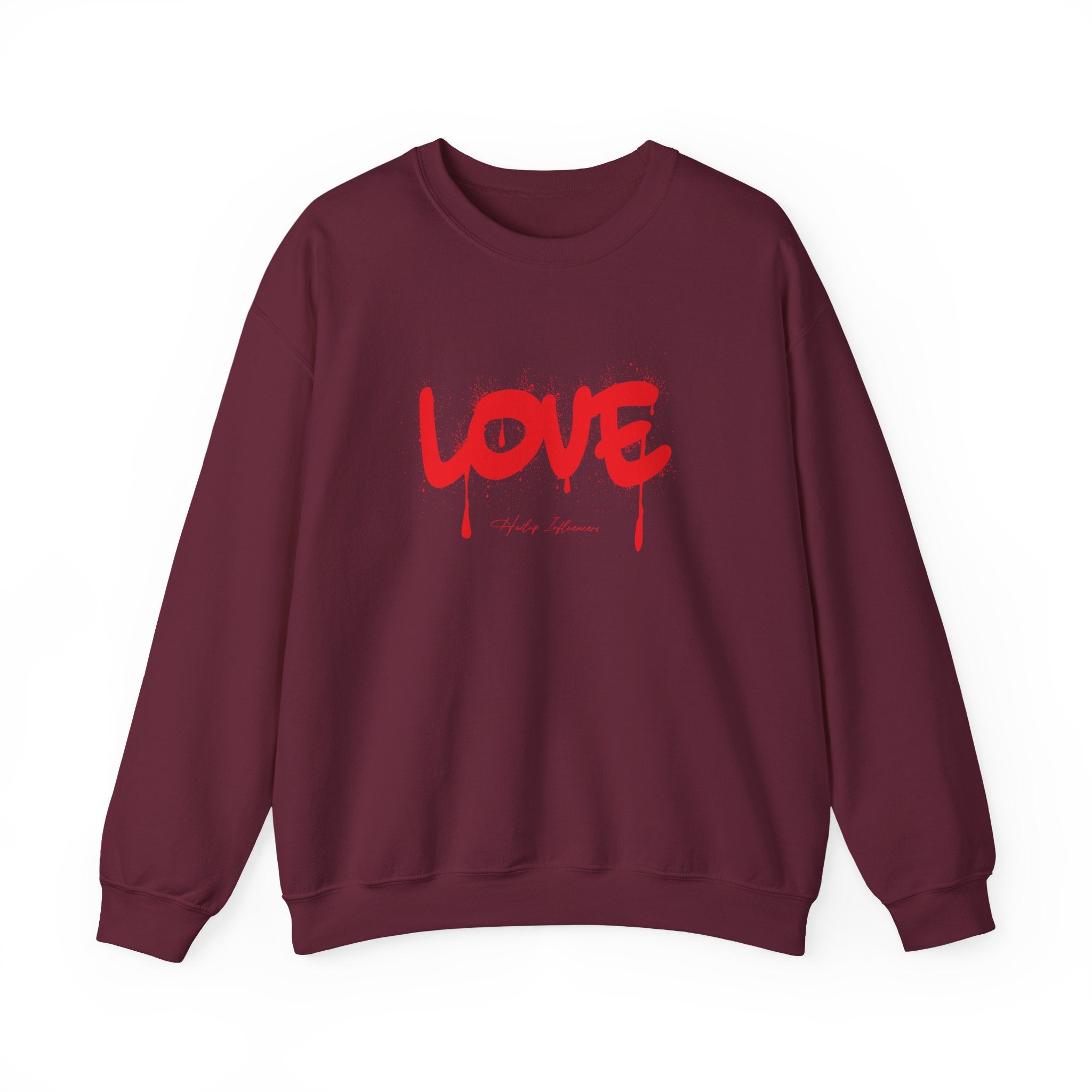 Love Drip Crewneck Sweatshirt — Red Graphic Love Pullover