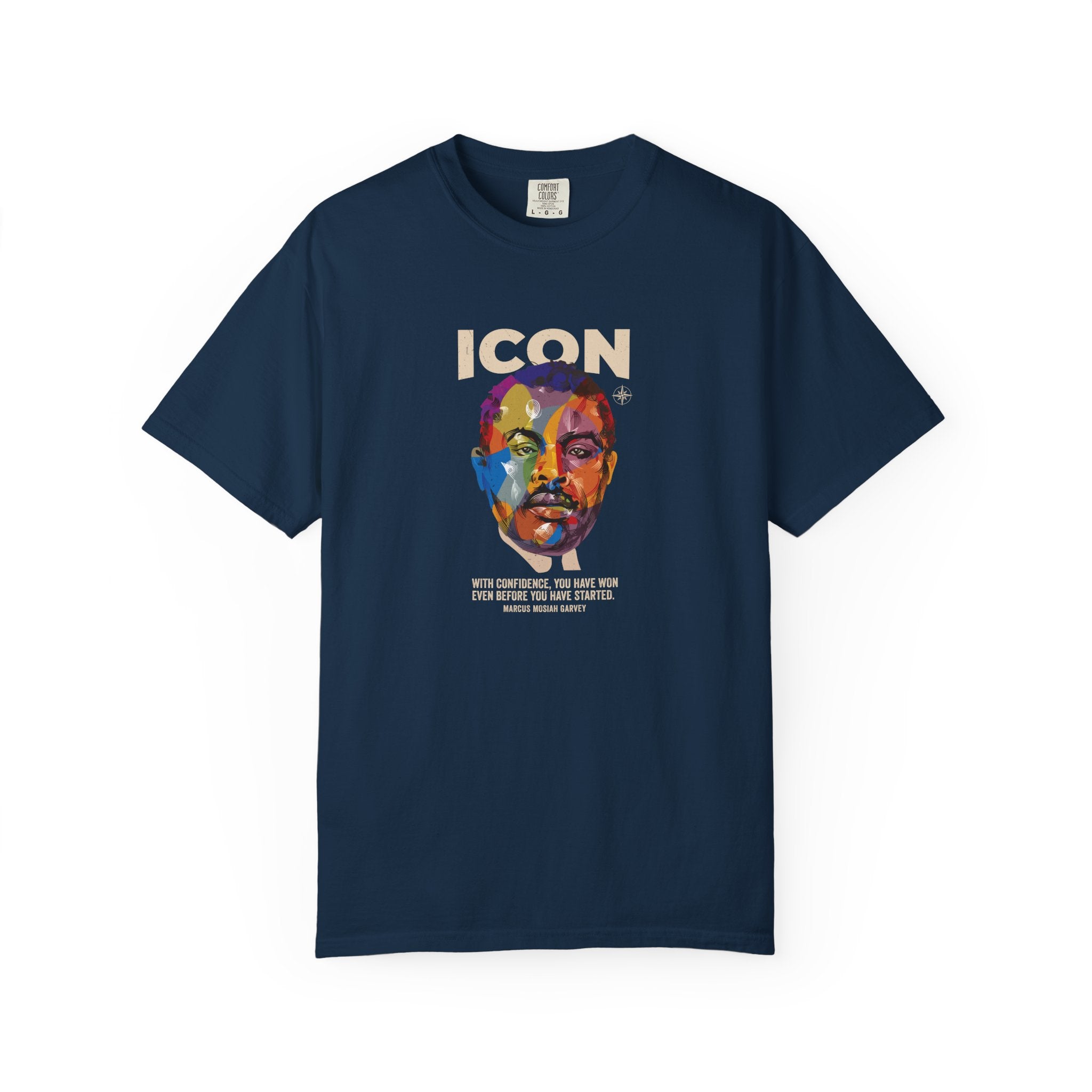 ICON Marcus Garvey T-Shirt — Colorful Artistic Face Graphic Tee