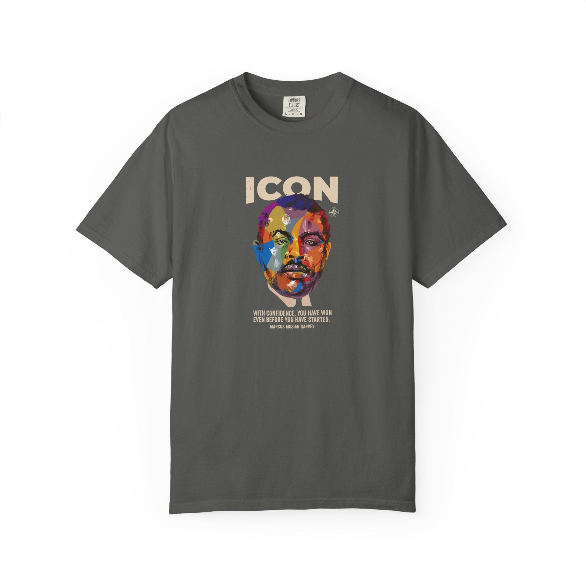ICON Marcus Garvey T-Shirt — Colorful Artistic Face Graphic Tee