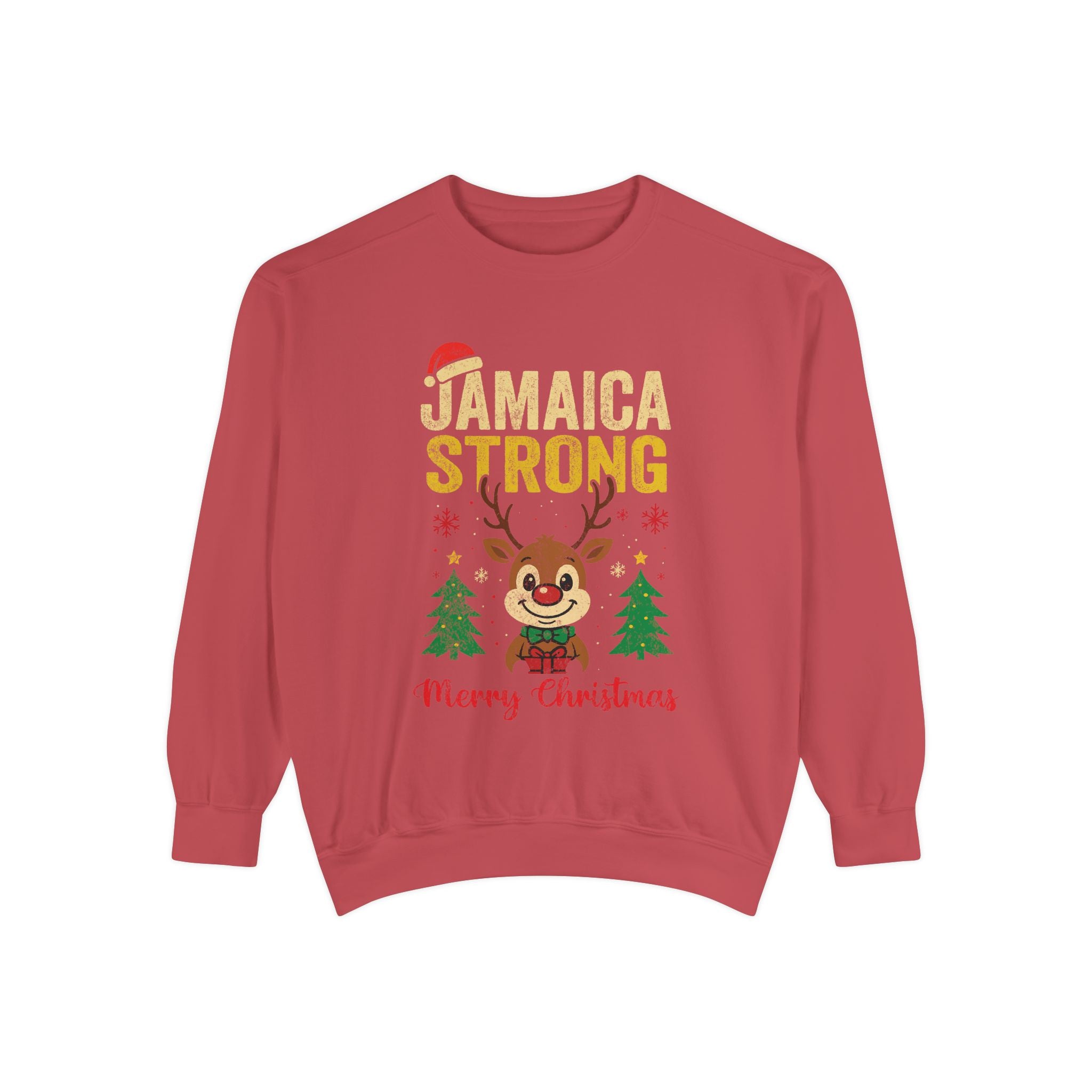 JAMAICA STRONG Christmas Unisex Garment-Dyed Sweatshirt