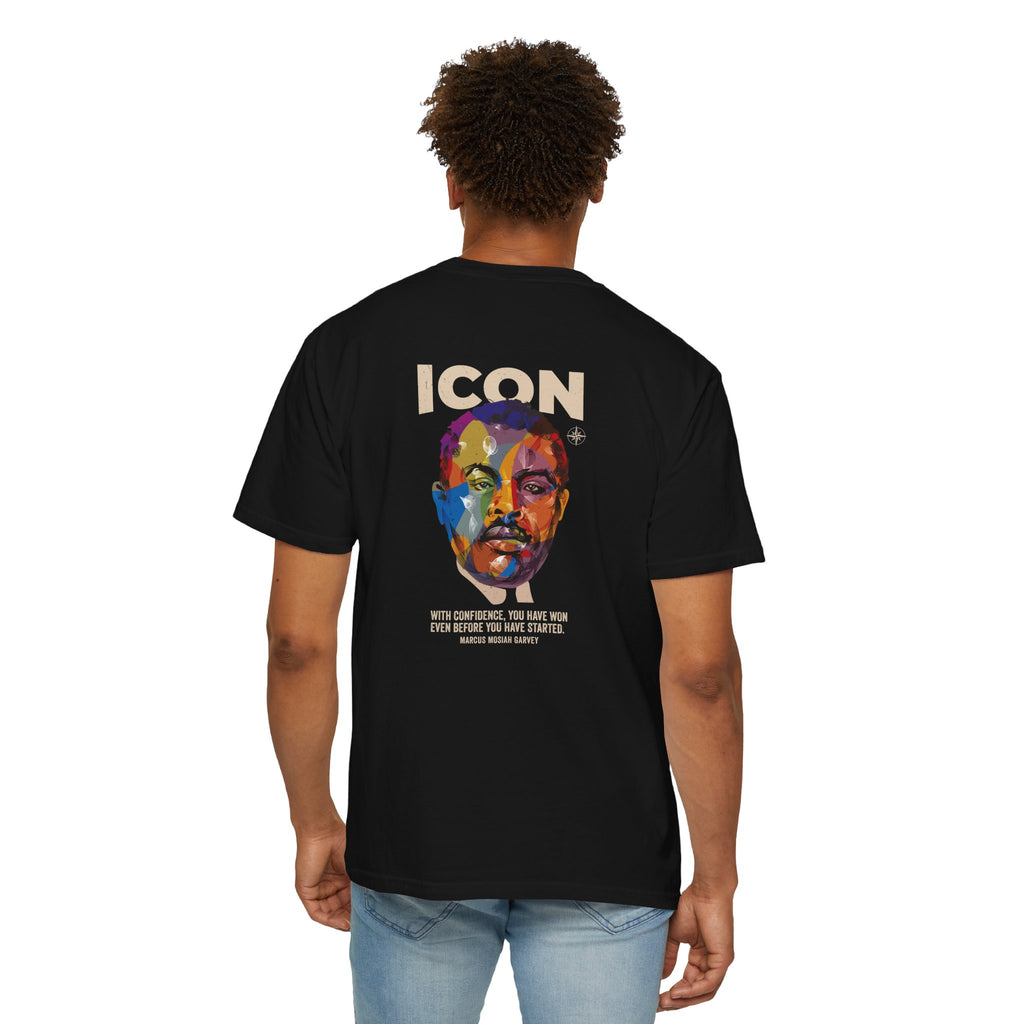 ICON Portrait T-shirt | Colorful Marcus Garvey Pop Art, Inspirational Quote