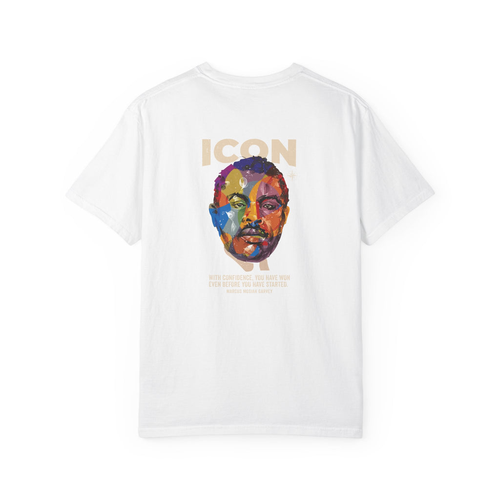 ICON Portrait T-shirt | Colorful Marcus Garvey Pop Art, Inspirational Quote