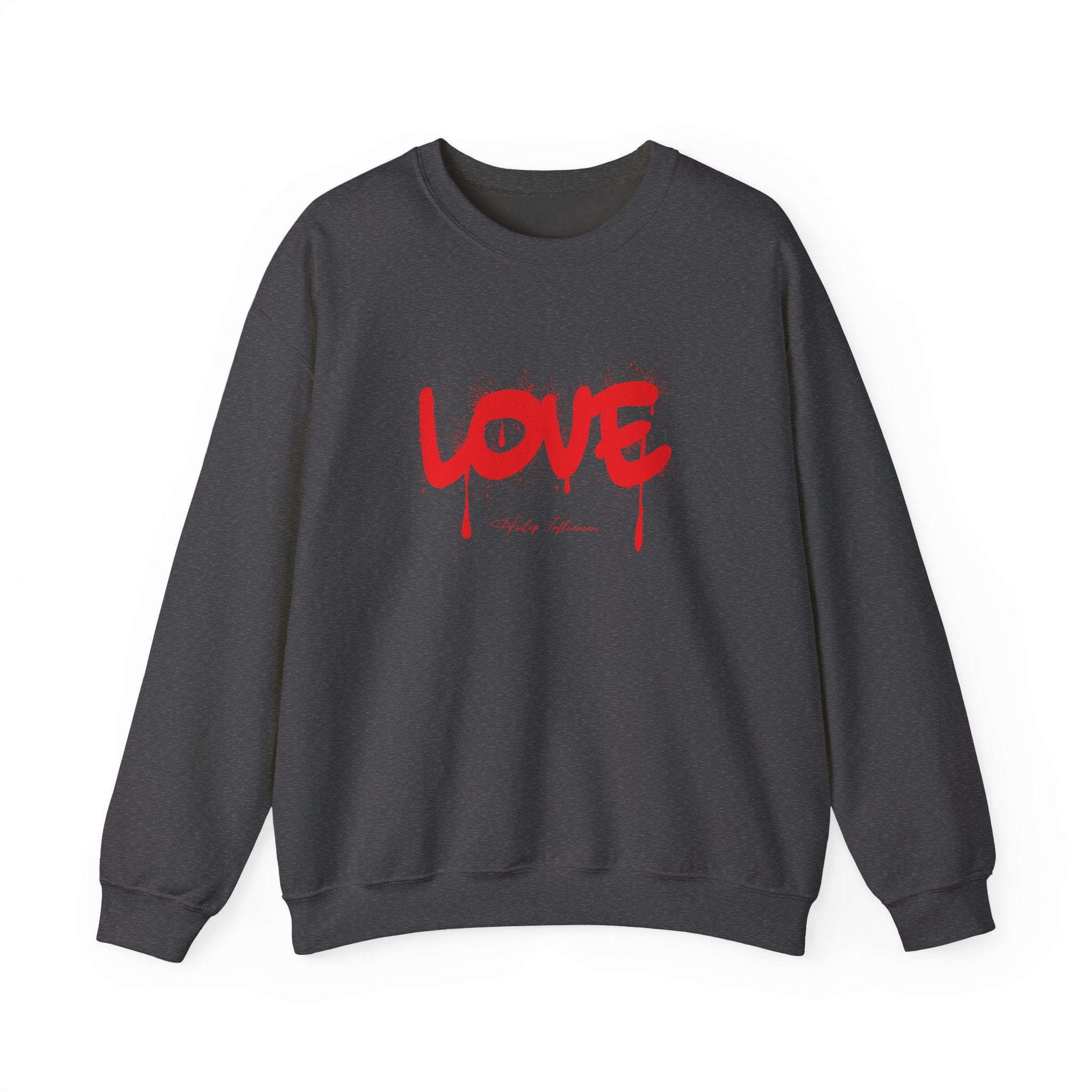 Love Drip Crewneck Sweatshirt — Red Graphic Love Pullover