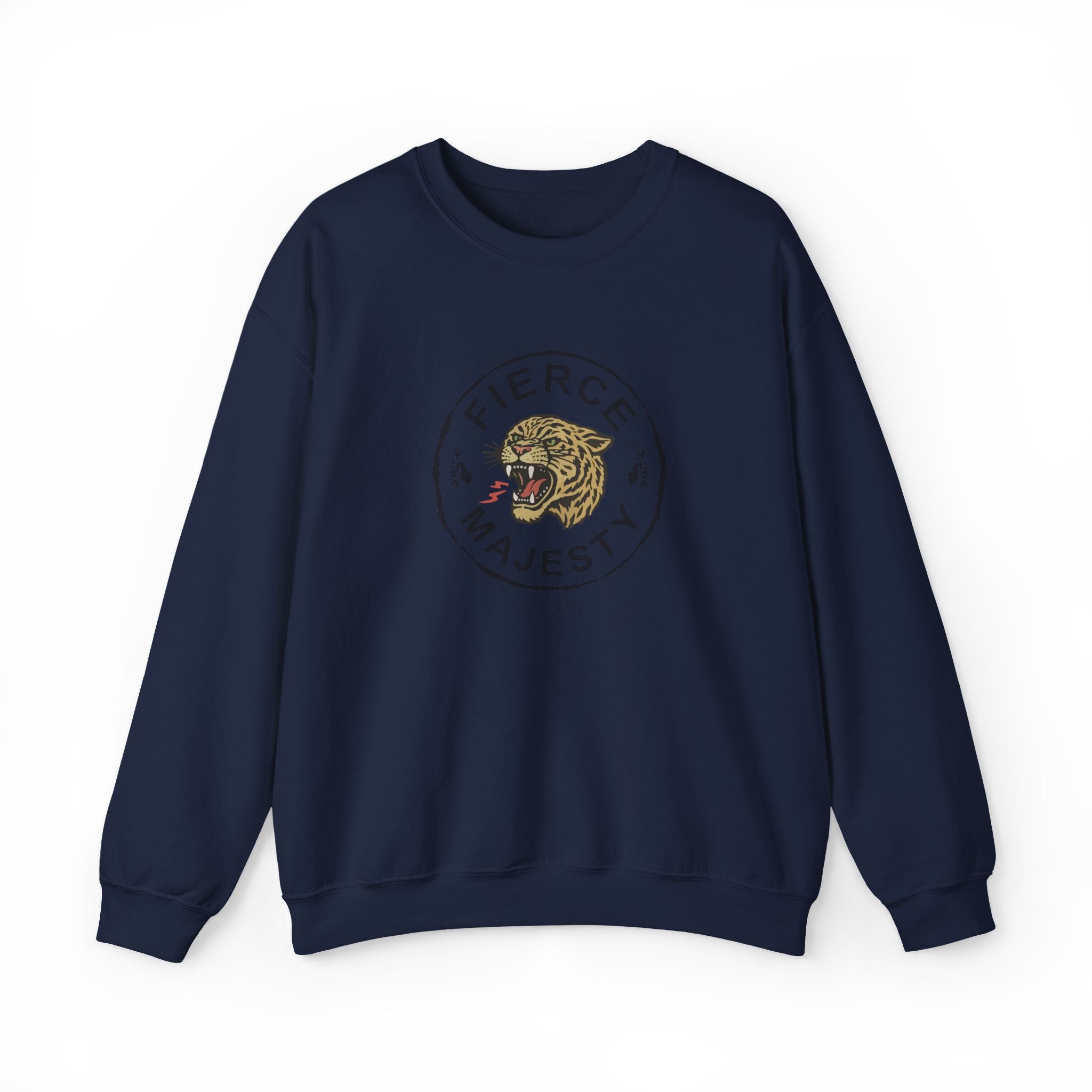 Crewneck Sweatshirt — Fierce Majesty Tiger Graphic