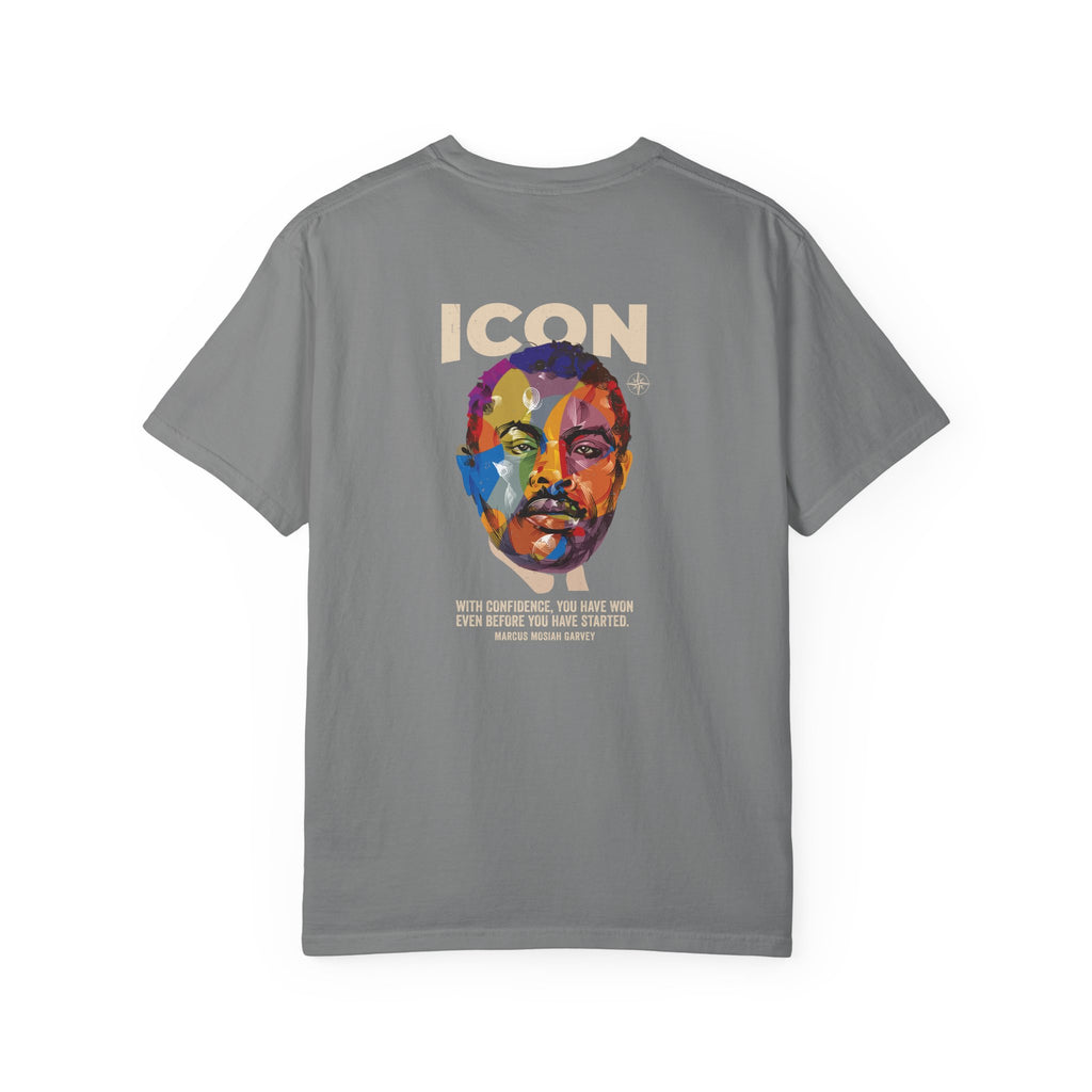 ICON Portrait T-shirt | Colorful Marcus Garvey Pop Art, Inspirational Quote