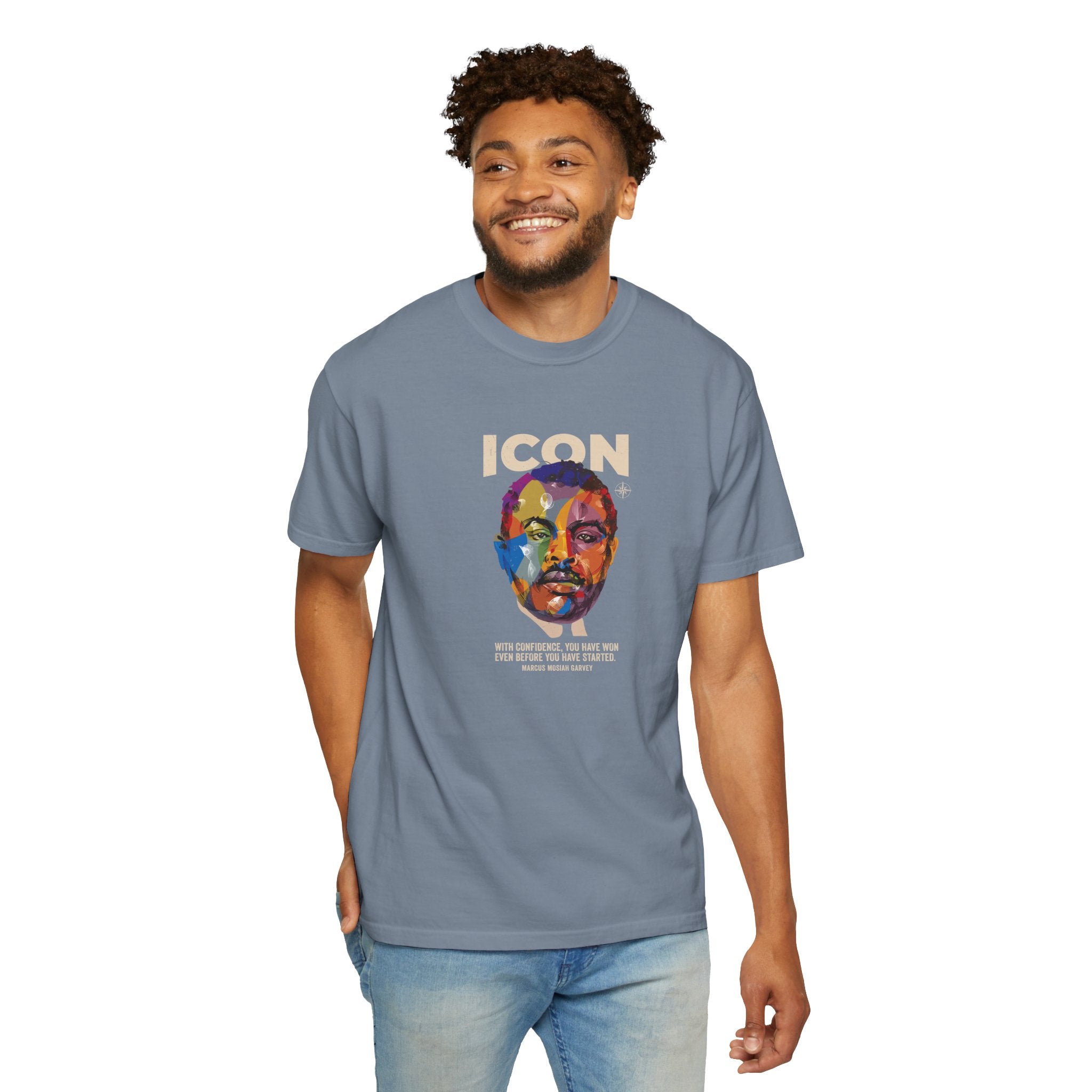 ICON Marcus Garvey T-Shirt — Colorful Artistic Face Graphic Tee