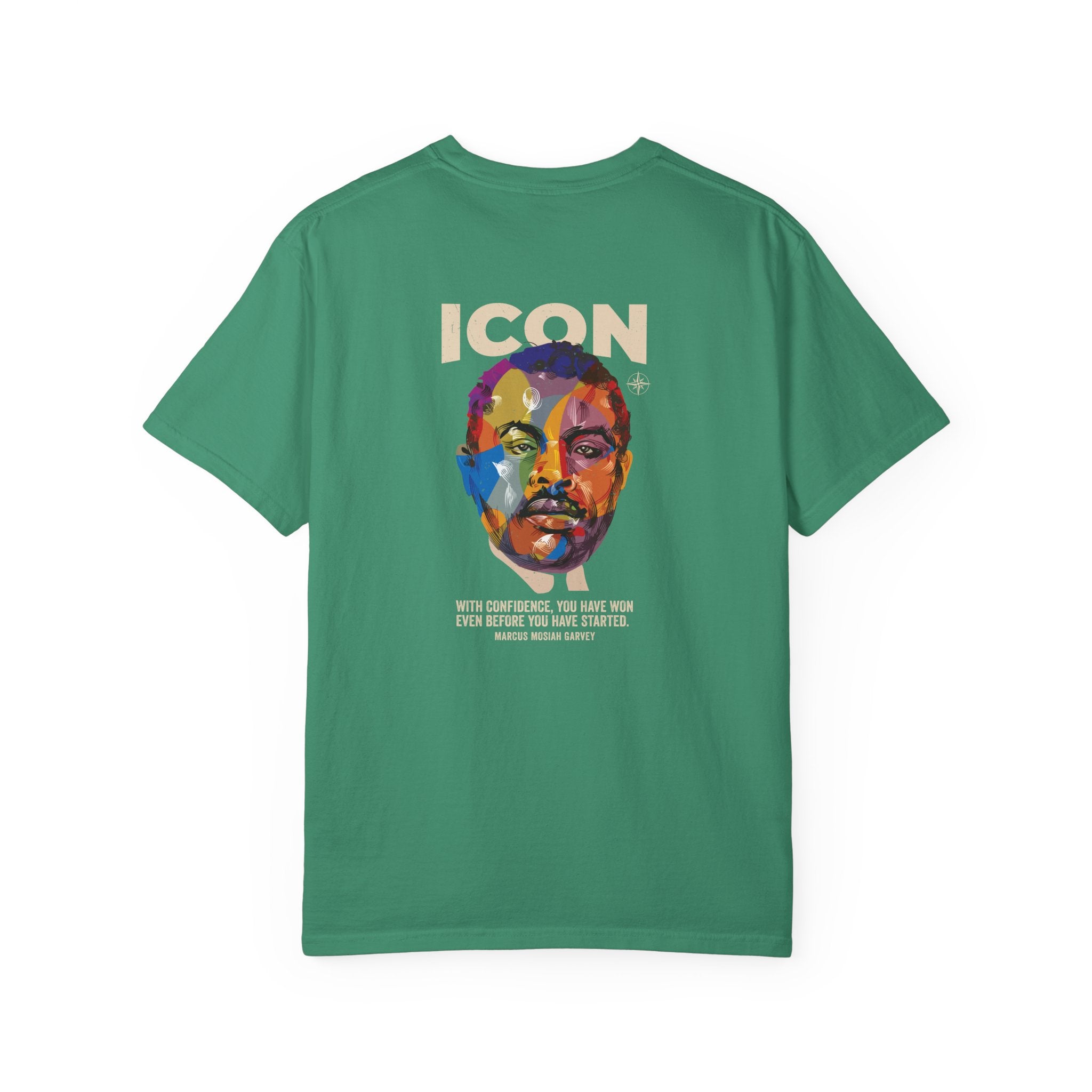 ICON Portrait T-shirt | Colorful Marcus Garvey Pop Art, Inspirational Quote
