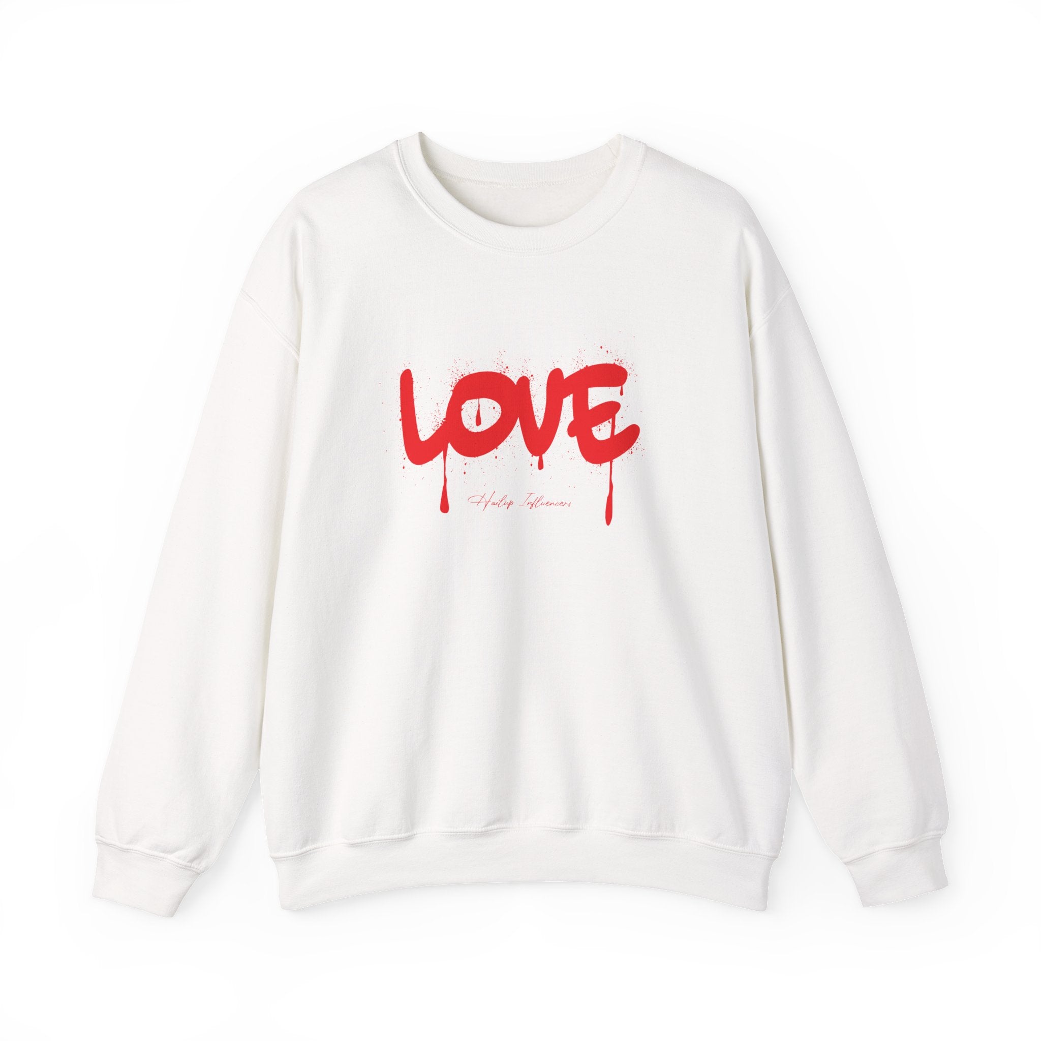 Love Drip Crewneck Sweatshirt — Red Graphic Love Pullover