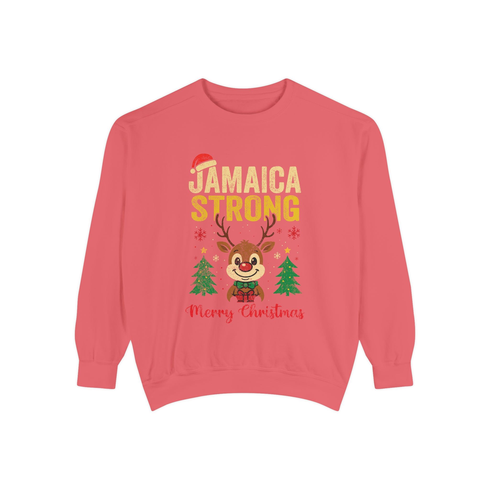 JAMAICA STRONG Christmas Unisex Garment-Dyed Sweatshirt