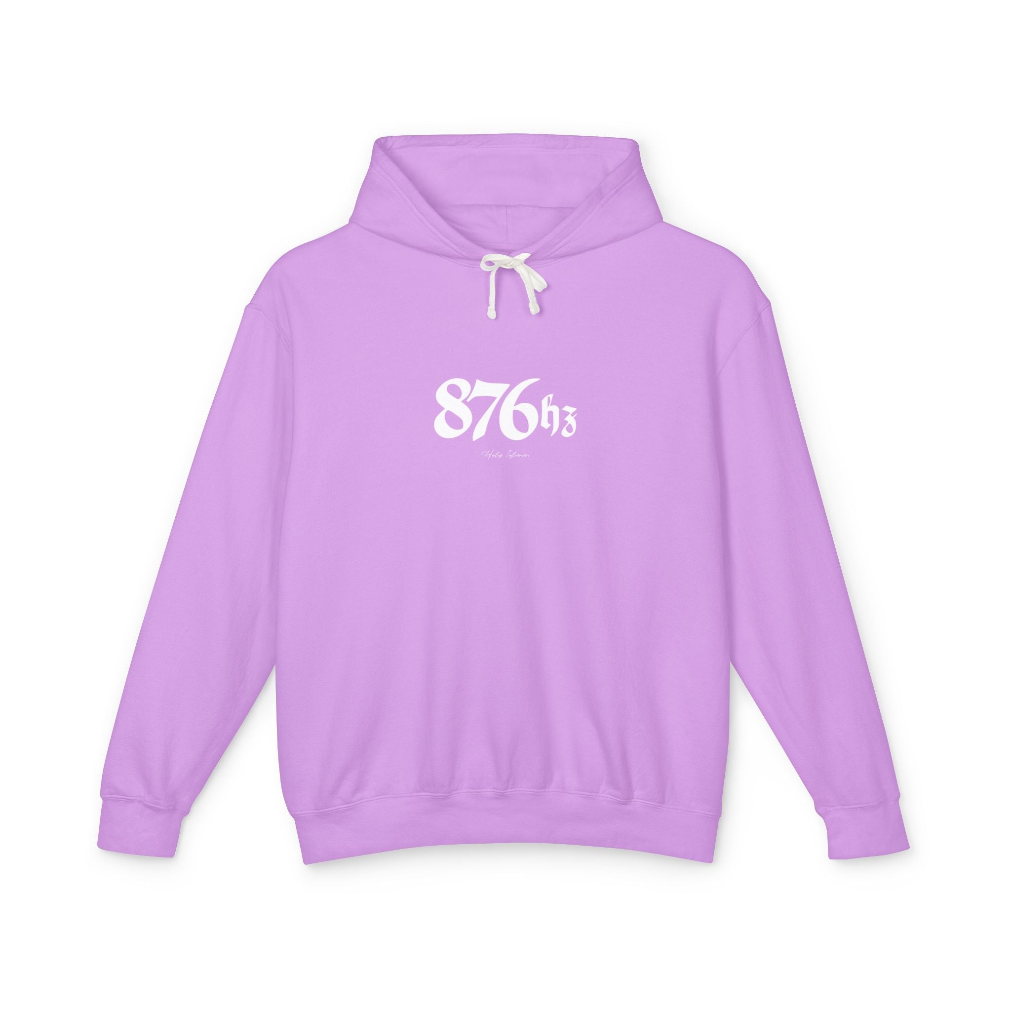876hz Lilac Hoodie — Minimal Numeric Graphic Hooded Sweatshirt