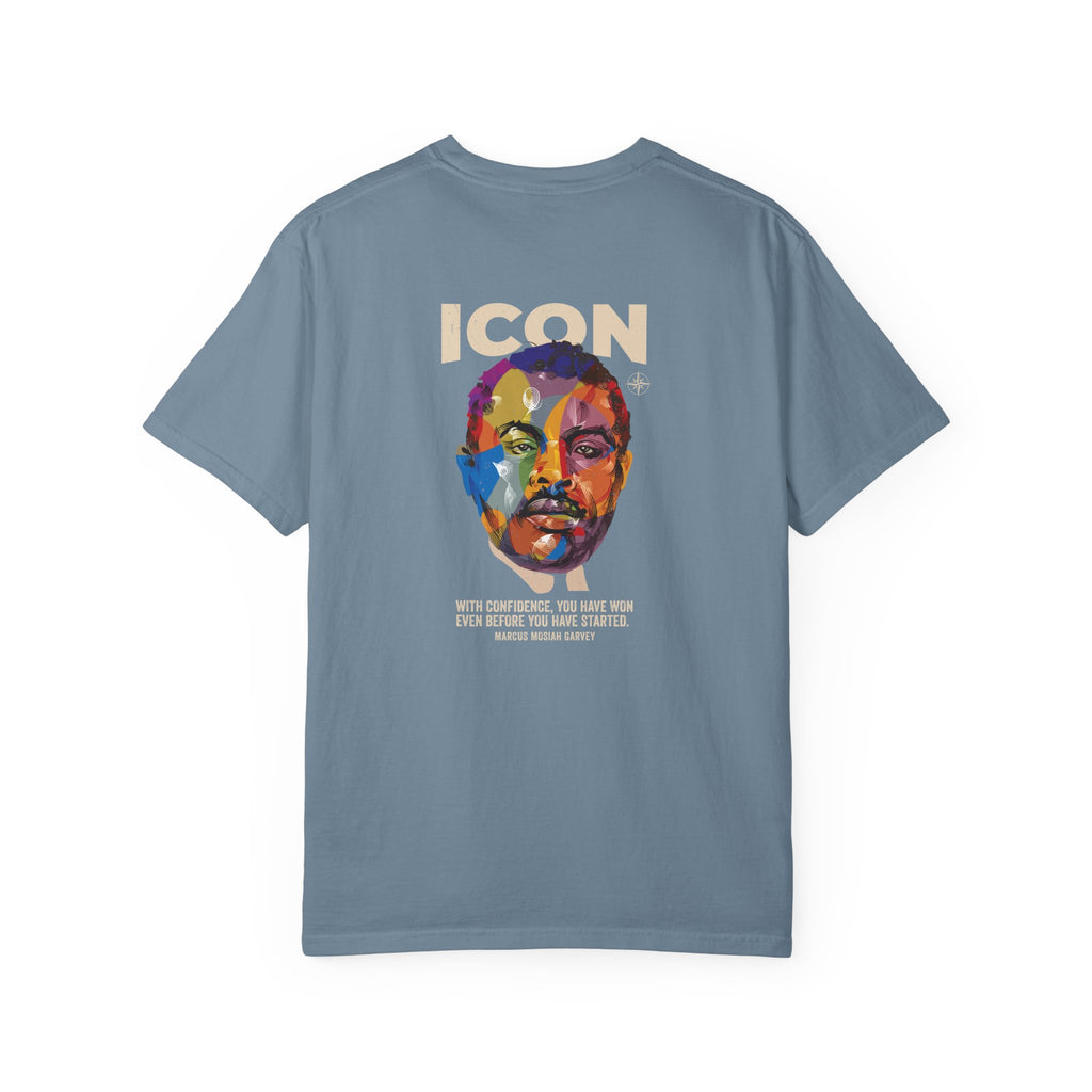 ICON Portrait T-shirt | Colorful Marcus Garvey Pop Art, Inspirational Quote