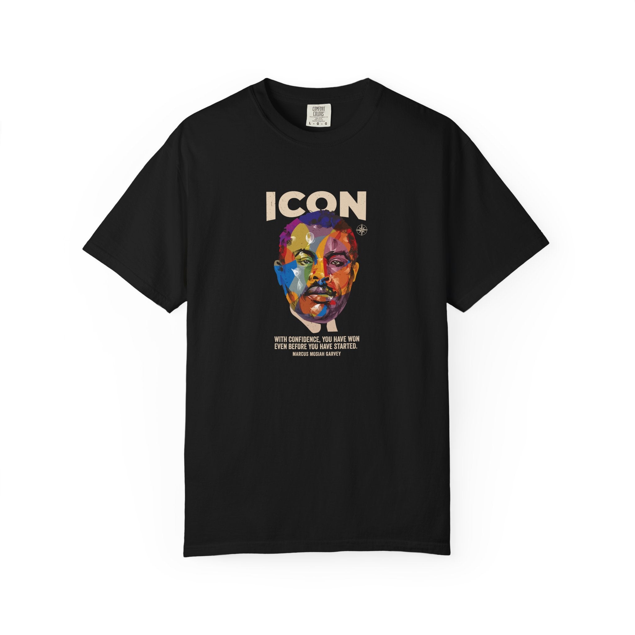ICON Marcus Garvey T-Shirt — Colorful Artistic Face Graphic Tee