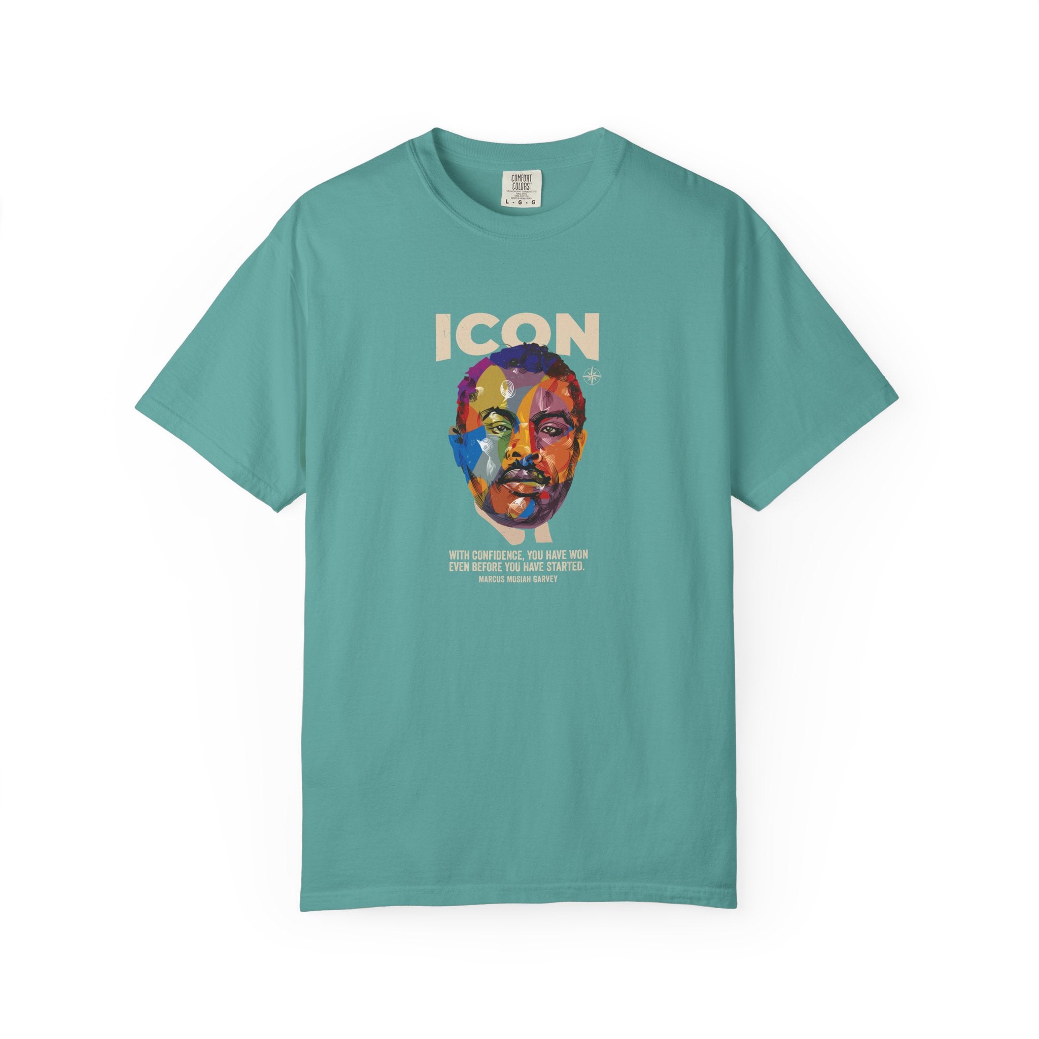 ICON Marcus Garvey T-Shirt — Colorful Artistic Face Graphic Tee