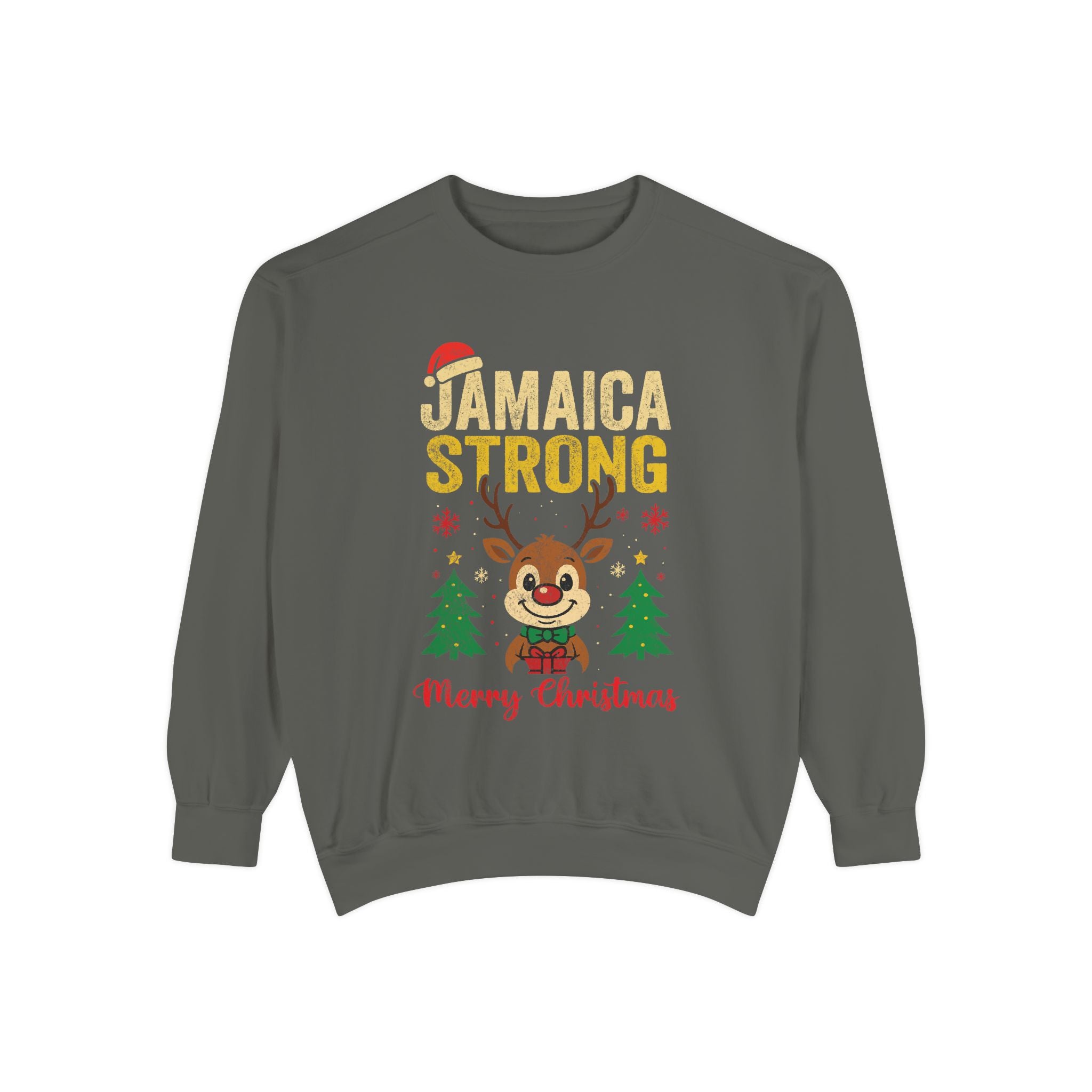 JAMAICA STRONG Christmas Unisex Garment-Dyed Sweatshirt